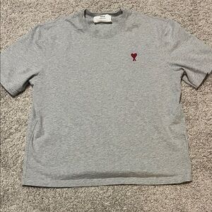 Ami Light Gray Tee with ace of hearts logo (unisex)